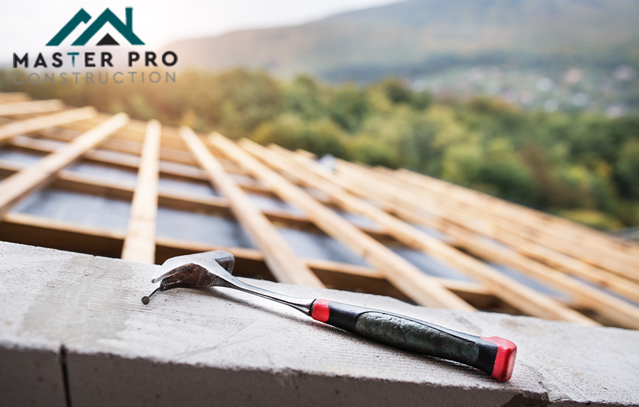 Roofer inspecting a residential roof before winter in New Jersey